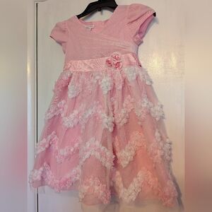 Pink and White Floral Girl's Dress By Jessica Ann